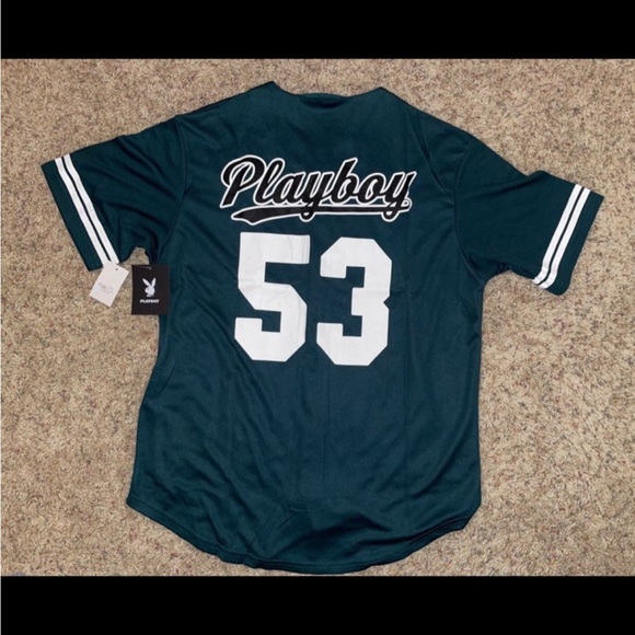 PLAYBOY Shirts Jersey Nwt Hunter Green Playboy Graphic Baseball